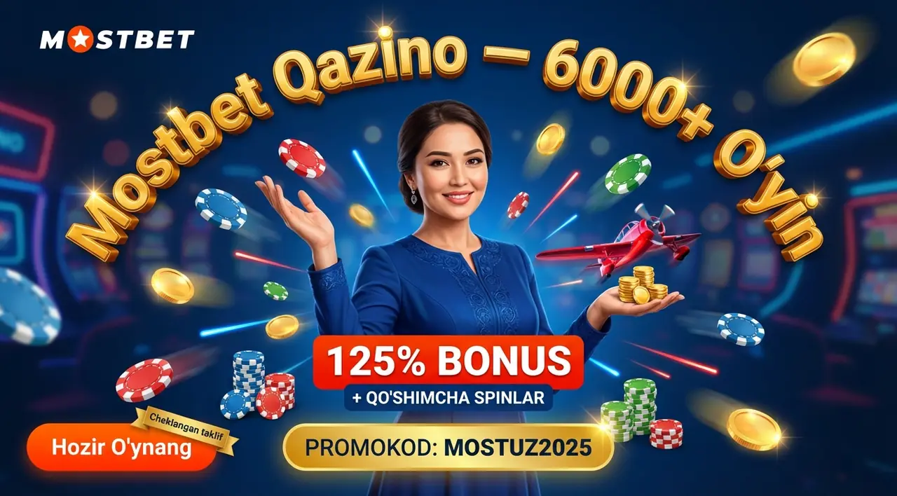 MOSTBET Қазино: 6000+ Ўйин ва 125% Бонус