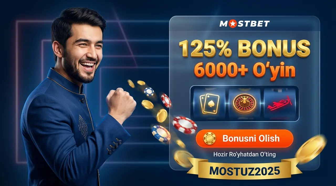 MOSTBET Қазино: 6000+ Ўйин ва 125% Бонус
