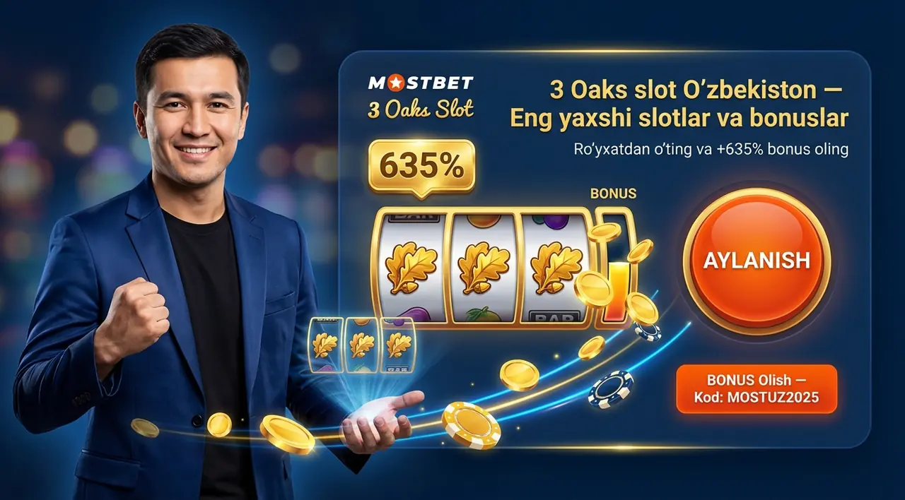 3 Oaks slot O'zbekiston — Eng yaxshi slotlar va bonuslar